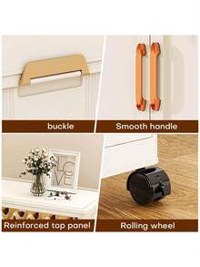 Wevalley Garderobenschrank auf Rollen, Mit 3 Schubladen und 1 Kleiderstange, 10 Kleiderbügel, Weiß