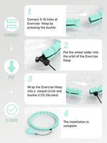 JKSHMYT Weighted Circle For Adults Weight Loss, Exercise Hoop Plus Size 47 Inch/120 Cm, 24 Detachable Links, Fitness Hoop Suitable For Women And Beginners