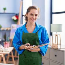 一件可调节成人围裙，带口袋，可机洗，适合厨师、园丁、面包师、花艺师、画家、咖啡师等，可用作工作服或厨房用品。 - 彩色 - 查看 5