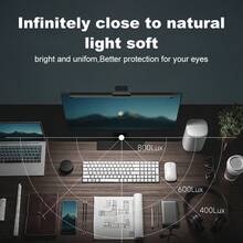 CANMEIJIA LED Screen Hanging Lamp, Touch Dimmable Computer Screen Light, RGB Backlight With USB Port, Magnetic Attachment, Suitable For Desktop Computer/Laptop/Display/Monitor/Desk/Computer Desk/Computer Live Streaming/ESports Gaming - Monitor Screen Light - View 4