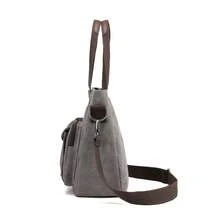 新款韩版帆布单肩包，大容量休闲公文包，复古手提包 - 彩色 - 查看 12