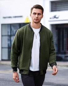 Mens Casual Lightweight CoatChristmas MQ4K - 軍綠色 - 查看 5