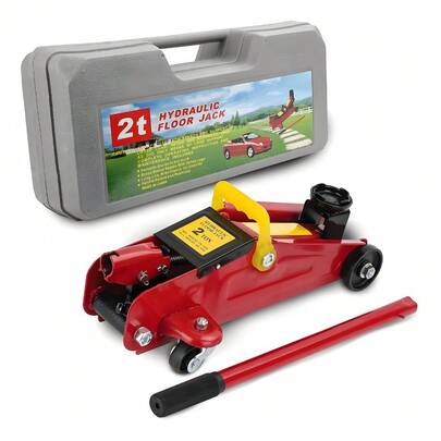2-Ton Hydraulic Jack Lifting Height 135-320 Mm Low-Profile Floor Jack Suitable For Cars And Other Vehicles Portable Garage And Workshop Equipment With Carrying Case