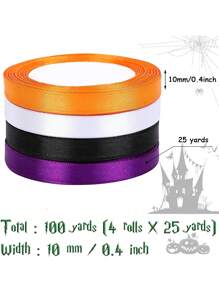 5/12 颜色 125/300 码缎带织物丝带丝绸带多色卷，2/5 英寸宽情人节丝带非常适合花束礼品包装、蝴蝶结制作工艺品、发饰、婚礼派对装饰情人节 - 彩色 - 查看 13