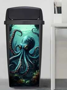 3D卡通垃圾人物花卉印花垃圾桶贴纸防水PVC户外垃圾桶海报可撕贴纸4种尺寸房间装饰墙面装饰墙贴墙贴