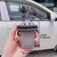 Estuche para auriculares con forma de salchicha hecho a mano, protector de llave de coche, bolsa para llave de casa, accesorio de llavero para mujer, billetera, monedero pequeño, cartera, monedero para dinero - Gris - Ver 4