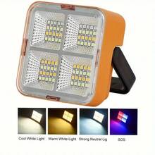 Portable Solar Light Multifunctional Solar And USB Rechargeable LED Flashlight- Portable, Magnetic And Emergency Lighting For Camping, Night Markets And Power Outages-64LED Upgraded Version Super Bright Light, Perfect Gift For Christmas, Thanksgiving, Christmas Decor - 黃色 - 查看 9