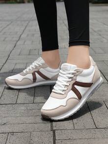 2025 Autunno Scarpe da donna retrò con punta tonda e lacci, suola morbida e confortevole, scarpe casual versatili e traspiranti per l'uso quotidiano e la corsa, colore unito