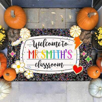 Personalized Composition Notebook Mat, Personlized Name Teacher Doormat, Classroom Door Mat, Welcome Mat For Classroom Back To School Doormat For Class Décor - 20"X16"/30"X18"