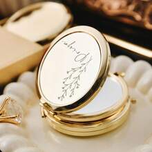 个性化口袋镜，饰有生日花卉图案 – 可定制姓名的迷你化妆镜 – 新娘送礼佳品，便携式可折叠双面化妆镜，单身派对礼物，送给她的生日礼物，化妆镜，女孩补妆镜，旅行收纳盒 - 多色-1 - 查看 2