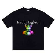 Funny Freddy Bear T-Shirt – FNAF Meme Design For Game Fans - 黑色 - 查看 1