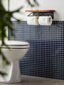 WoStick 10 Inch X 10 Inch Waterproof Textured Vinyl DIY Wallpaper, Self-Adhesive Backsplash Tile, Small Grid Peel And Stick Tile, Suitable For Home Decor Wallpaper, Wall Decor, Room Decor, Bedroom Decor, Kitchen Decor - Royal Blue - View 5