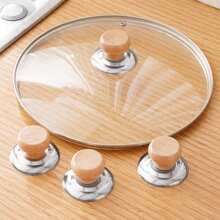 2pcs Stainless Steel Universal Pot Lid Handle, Heat Resistant, With ABS Plastic Heat Resistant Grip And Installation Screws - Cookware Replacement Top Handle, Durable Pot Lid Accessories, Suitable For Kitchen Cooking Equipment - Multicolor - View 4