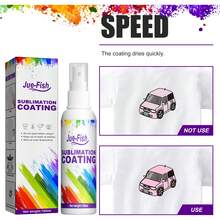 Jue-Fish Sublimation Coating Spray For Garments - 100ml White Bottle, Quick-Drying & High-Gloss Finish, Enhances Adhesion And Color Transfer, Perfect For T-Shirts, Hoodies, Tote Bags, And More, Easy One-Step Application. - 透明 - 查看 1