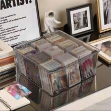 1 Peça Caixa de Coleção de Cartões de Negociação com Divisórias, Estojo de Cartão TCG para Magic, Cartões Esportivos, À Prova d'Água, Resistente a Arranhões, Caixa de Armazenamento de Cartões para Organizar e Armazenar Cartões de Jogos e Outros Cartões de Jogos de Tabuleiro