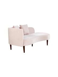 Beliani Chaise Longue Velvet Fabric Pastel Pink Left Side CHAUMONT - Pink - View 4