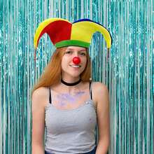 4-Piece Carnival Clown Dress Up Set, Including Clown Hat, Colorful Bowknot And Necktie, Clown Red Nose, Fun Party Accessories For Masquerade Events, Clown Costume, Prom Party Dress Up Cos Suit Christmas