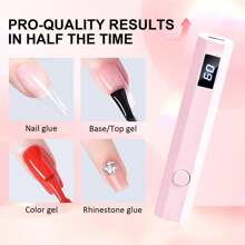 360° Rotatable Nail Lamp With Adjustable Heating Function, Multi-Angle Nail Gel Curing Tool, Professional Nail Salon & Home Use, Ideal Gift For Nail Artists, DIY Enthusiasts & Bridal Stylists, LED Temperature Control & Non-Slip Base - White - View 3