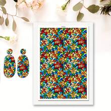 1 coală de hârtie de transfer pentru lut polimeric, imitație de marmură retro abstract flori lut transfer hârtie pentru cercei din lut polimeric, vintage flori margarete transfer hârtie lut bijuterii pictură în ulei bijuterii - Multicolor - Vizualizare 13