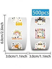 500 Peças Adesivos de Fantasma Hippie Assustador Boo para Laptops, Malas, Computadores, Guitarras, Geladeiras, Telefones, Decoração, Decalques - Multicolorido - Visão 5