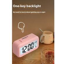1pc Student Alarm Clock, Electronic Digital Desk Clock, Smart Multifunctional Clock With LED Backlight, Temperature, Calendar For Kitchen Timer Home Decor Room Decor