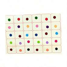 Multicolor  Daily Use Forehead Bindi Round Dot Tattoo Body Art Sticker Craft Decor Belly Decor Forehead Decor Velvet Body Jewelry - 彩色 - 查看 5