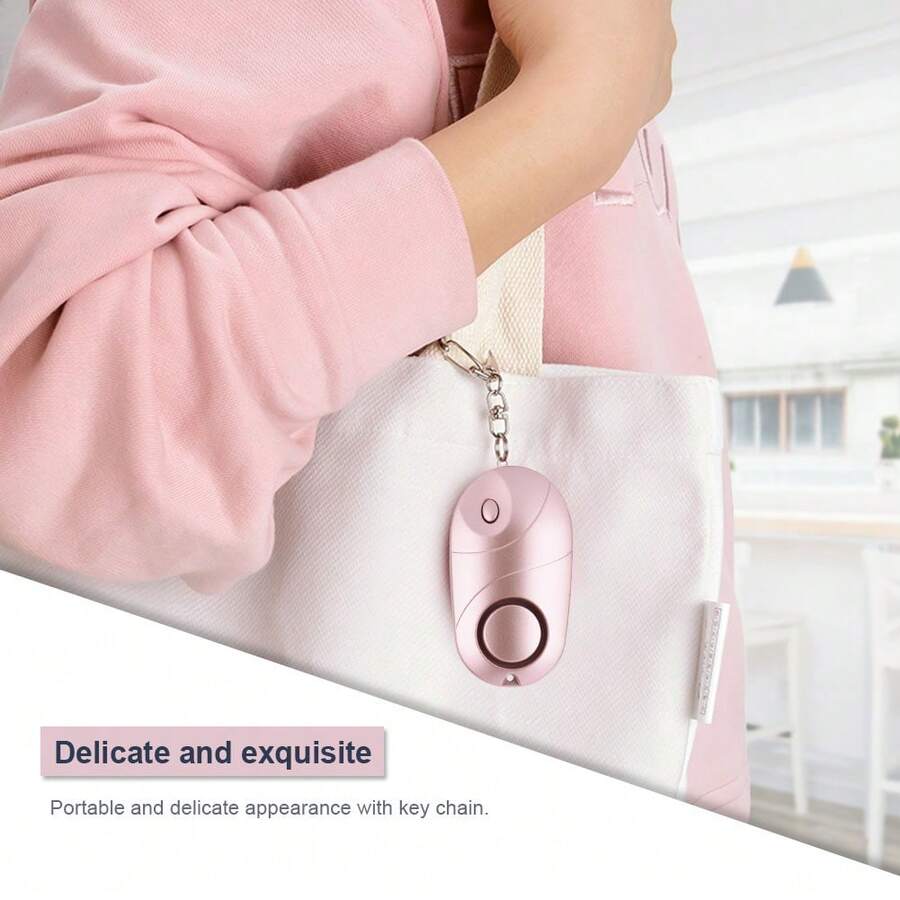 Alarma de seguridad personal, llavero de autodefensa de emergencia con luz LED de 130 dB, alarma de seguridad de emergencia para mujeres, hombres, trabajadores nocturnos y corredores. - Rosa - Ver 1