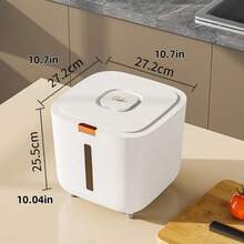 1 thùng đựng gạo dùng trong gia đình, chống côn trùng và chống ẩm, xi lanh đựng gạo kín, lọ đựng bột cao cấp, hộp đựng gạo dung tích lớn, khóa nắp tích hợp, thùng đựng gạo chống ẩm có cơ chế ép, thùng đựng gạo dung tích lớn có nắp mở bằng một nút bấm. - trắng - Xem 13