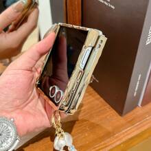 1pc Women's Foldable Phone Case, Fashionable & Popular With Hanging Chain, Phone Protective Cover Compatible With Samsung Galaxy Z Fold 7/6, Also Fits Samsung Galaxy Z Flip7/6/5, Suitable As Birthday, Graduation Or Back To School Gift Waterproof Shockproof Anti-Fall Scratch Resistant - Rose Gold - View 12