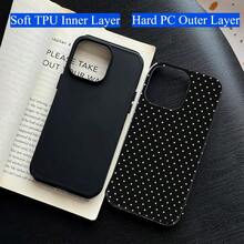 Una elegante funda para teléfono no incluye un cordón ni un soporte. Compatible con la funda para 16, diseño estético de lunares a la moda y bonito para mujeres, funda para teléfono a prueba de golpes con parte trasera dura y TPU suave para 17 16 15 14 13 12 11 Pro Plus, compatible con A y S Series. - Rosa - Ver 2