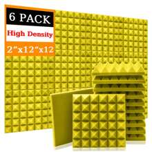 TOUO 金字塔吸音泡沫板 6-48 块，8 种颜色，高密度隔音泡沫 12 英寸 X 12 英寸 X 2 英寸 / 12 英寸 X 12 英寸 X 1.18 英寸，适用于墙壁、工作室、鼓室、办公室的隔音和声学处理 - 彩色 - 查看 42