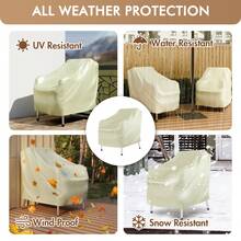 Outdoor Furniture Covers Waterproof Chair Covers,Patio Furniture Covers Waterproof, Basics Outdoor Patio Chair Cover Waterproof, Anti-UV Outdoor Chair Covers, Durable Outdoor Furniture Cover, Set Of 2, Khaki, 33"L * 34"W * 31"H