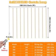 8模式LED窗簾燈,USB供電,遙控操作,適用於室內牆面與天花板裝飾,完美適合聖誕節、萬聖節、感恩節、情人節、居家裝飾與派對 - USB窗簾燈串 - 查看 5