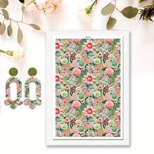 1 coală de hârtie de transfer pentru lut polimeric, imitație de marmură retro abstract flori lut transfer hârtie pentru cercei din lut polimeric, vintage flori margarete transfer hârtie lut bijuterii pictură în ulei bijuterii - Multicolor - Vizualizare 21