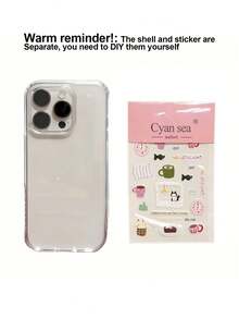 1张DIY可爱卡通猫图案贴纸，兼容苹果 16 Pro Max、14、13、12、11 Pro Max、XS Max、X、XR、8、7、6S Plus，三星Galaxy A57、S25、S25 Plus、S25 Ultra、A16、A36、A26、A56、S26、S26 Plus、S26 Ultra、9 Pro，Pixel 8、Pixel 7透明手机壳，适合作为生日礼物，送给女朋友、男朋友或自用。 - 無色 - 查看 5