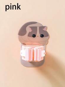 Fashionable Cartoon Cat Wall Hook, Bathroom Mop Hook, Multi-Purpose Adhesive Broom/Mop Hanger, Plastic Self-Adhesive Easy Install Mop Broom Rack, Practical Installation Clip, Suitable For Home And Bathroom - Multicolor - View 9