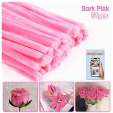 51 件/套超值装 DIY 管道清洁器散装带教程视频，适合花朵，60 种颜色加密雪尼尔茎，适合返校季节，30 厘米彩色管道清洁器工艺用品彩色雪尼尔茎，管道清洁器毛绒金属丝茎有线扭棒发带，价格实惠，质量好，漂亮，非常适合商务 Ganda Ng Kulay 质量好，颜色不一样 - 彩色 - 查看 18