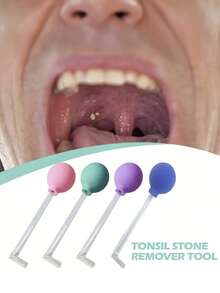 1 Set Tonsil Stone Removal Tool Kit, Includes PVC Suction Ball, Oral Hygiene Suction Ball, Cupping Device, Rubber Tip Gum Stimulator - Multicolor - View 2