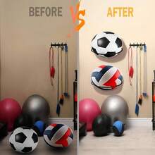 1/3/5 piezas - Soporte de pared multifuncional para almacenamiento y exhibición de baloncesto - Perfecto para baloncesto y fútbol, utilizado para baloncesto y fútbol - Diseño ahorra espacio, conveniente para todos los balones y estantes deportivos. - Negro - Ver 4