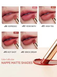 JUDYDOLL Nappa Slim Matte Lipstick, Soft Matte Lipstick, Velvety Matte Lipstick, Suitable For Beginners, Smooth And Long-Lasting, Great Gift For Girlfriend, Friend, Wife - 01 Cà phê espresso - Xem 6