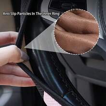 Bọc vô lăng ô tô hoạt hình, bọc vô lăng hình tai mèo dễ thương, thấm hút mồ hôi và thoáng khí, vòng trong chống trượt, không làm hư hại xe, bền và chống mài mòn, chống sốc và chống trượt, phù hợp với nhiều mẫu xe khác nhau, liền mạch và không viền. - Hồng - Xem 5