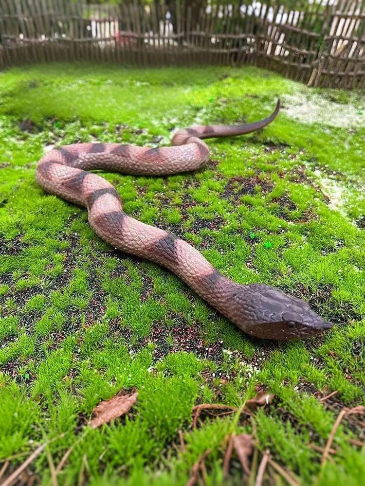Gran serpiente de goma suave y realista, modelo de pitón, broma interactiva, pitón dorado, juguete de serpiente verde de bambú, patrón claro, elástico impermeable, hecho de material flexible suave, juguete realista con detalles completos, textura fina, forma natural, regalo de fiesta, colección y decoración - Multicolor - Añade 8