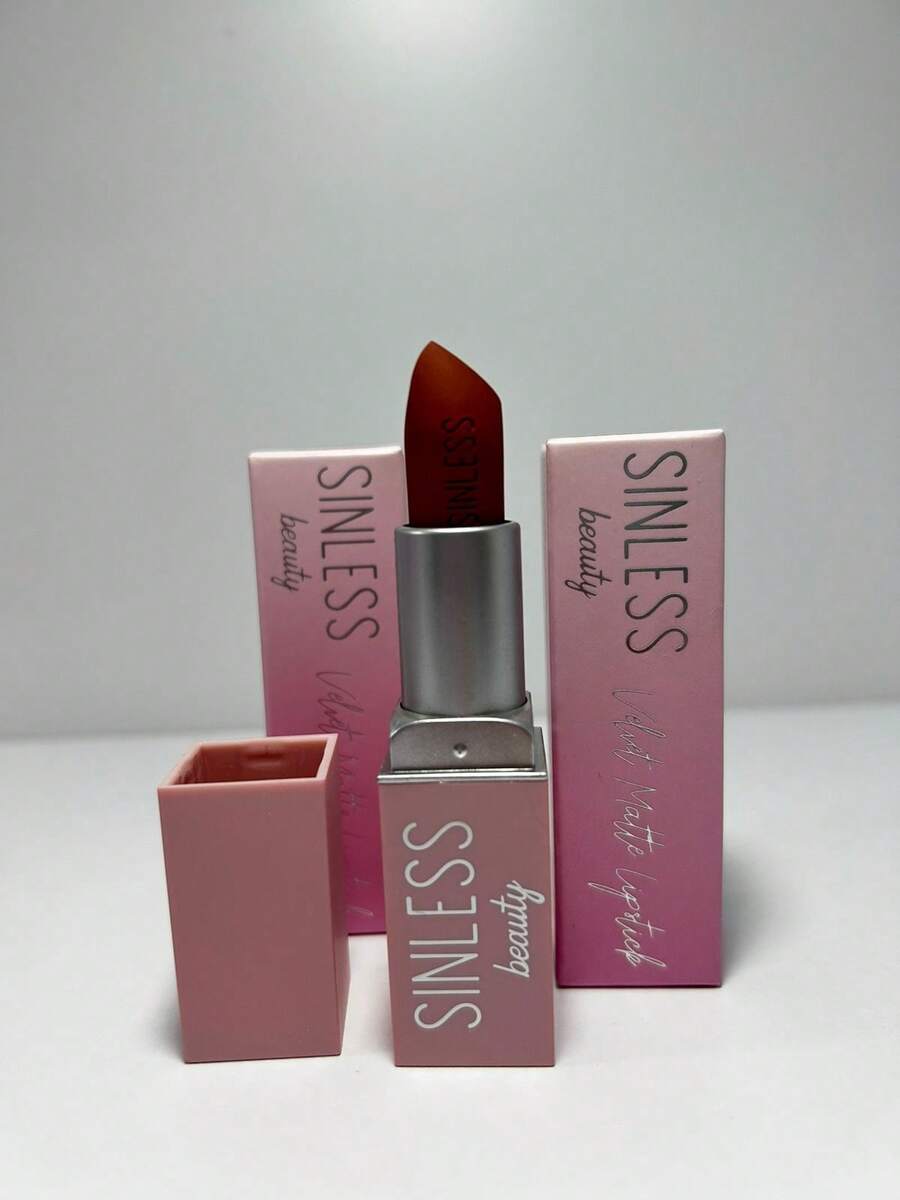 Labial en barra mate, efecto aterciopelado, no reseca, resistente al agua y al sudor, empaque portátil, ideal para retoques, uso diario, ocasiones especiales o regalo de belleza.