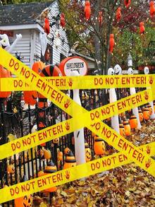 1 Cuộn băng cảnh báo màu vàng dài 2500cm dùng cho Halloween, thích hợp cho sinh nhật, lễ rửa tội, các lễ kỷ niệm chung, đồ dùng tiệc tùng, lễ hội hóa trang, các sự kiện theo chủ đề xây dựng, Halloween và nhiều hơn nữa - Băng rào chắn bằng polyethylene PE không dính (2,95 inch x 98 feet) - nhiều màu - Xem 11