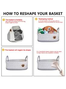 1pc Handmade Woven Pet Toy, Snacks, Accessories, Dirty Clothes Storage, Suitable For Home Desktop Clutter, Cosmetic Storage