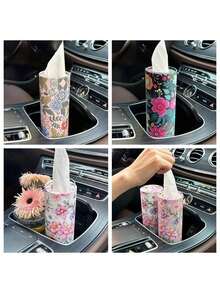High Quality Car Tissues/Household Tissues, Car Tissue Storage Tube, Cylindrical Shape, Exquisite Floral Pattern Design! Inhaling Towels Is Essential For Both Family And Travel! Creative Car Tissue Supplier, 50 Sheets Per Pack, Suitable For Outdoor Picnics, Home Bedrooms, Bathrooms, Offices, Restaurants, Cleaning Agents, Party Accessories. Halloween/Christmas Tissues