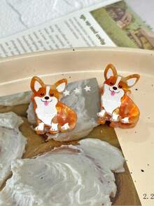 1 件卡通可爱动物爪夹、柯基犬、斗牛犬、柴犬形状发夹、可爱刘海夹、侧夹、女士发饰、公主发型夹、发夹、女士配饰时尚爪夹女士发夹女士发夹优雅发夹秋季配饰秋冬度假装女士 - 彩色 - 查看 2