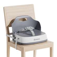 UBRAVOO Portable Booster Seat For Dining, Travel High Chair With 3-Point Harness And 2 Adjustable Straps, Washable Baby Food Chairs 6 Months Plus Sitting Up - 灰色 - 查看 6
