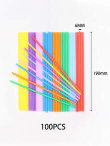 100pcs/500pcs Colorful DIY Handmade Material Straight, Colorful Art Tubes, One Cut Straight, Random Mixed Colors (Hand Measurement Will Have 1-2 Cm Error).