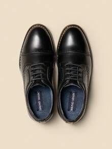 Boy's Classic Oxfords Dress Shoes Smooth PU Upper Comfortable Suitable For Back To School Daily Wear Black Shoes